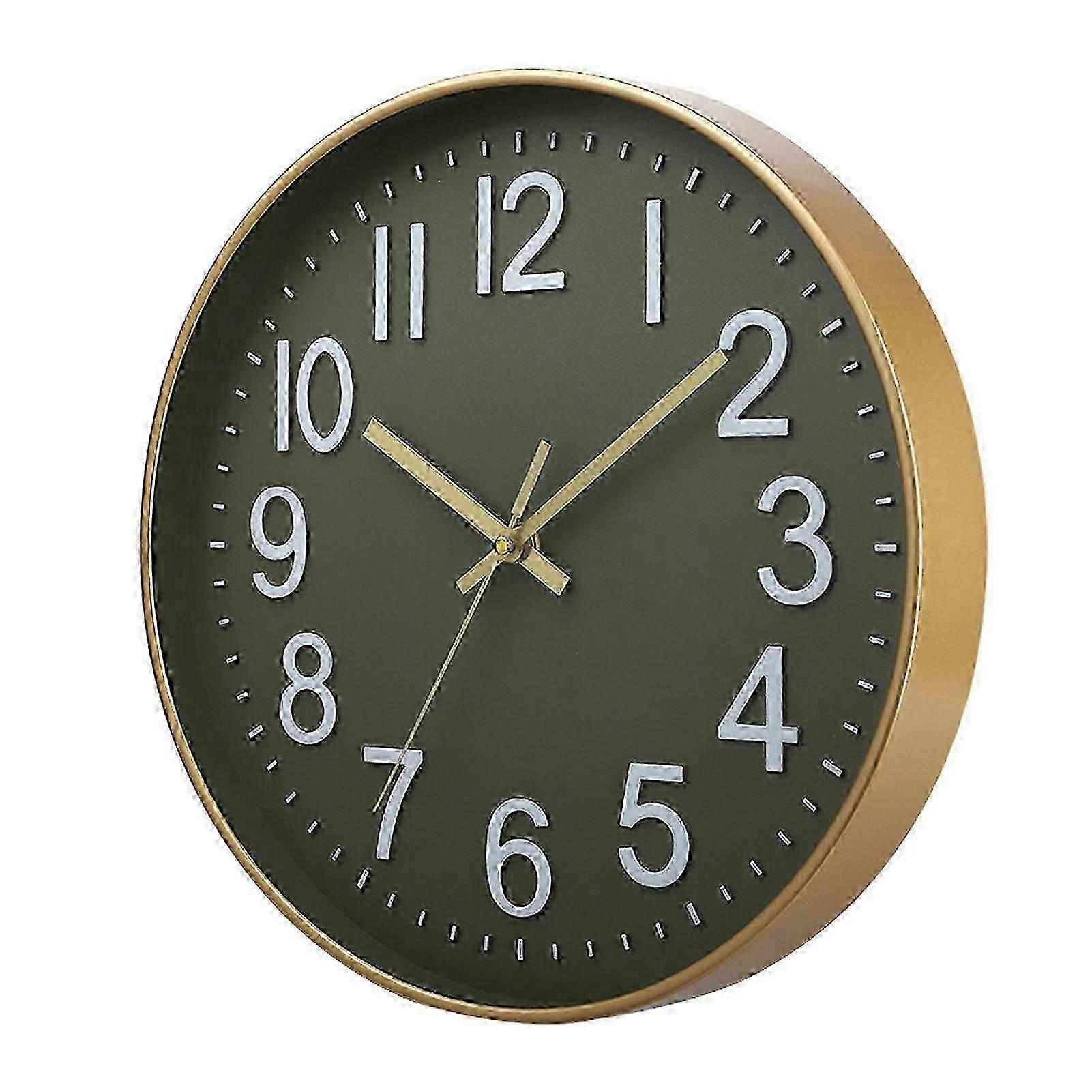 Modern Round Wall Clock With Large Easy-to-read Numerals, Silent Non-ticking Battery-operated Design