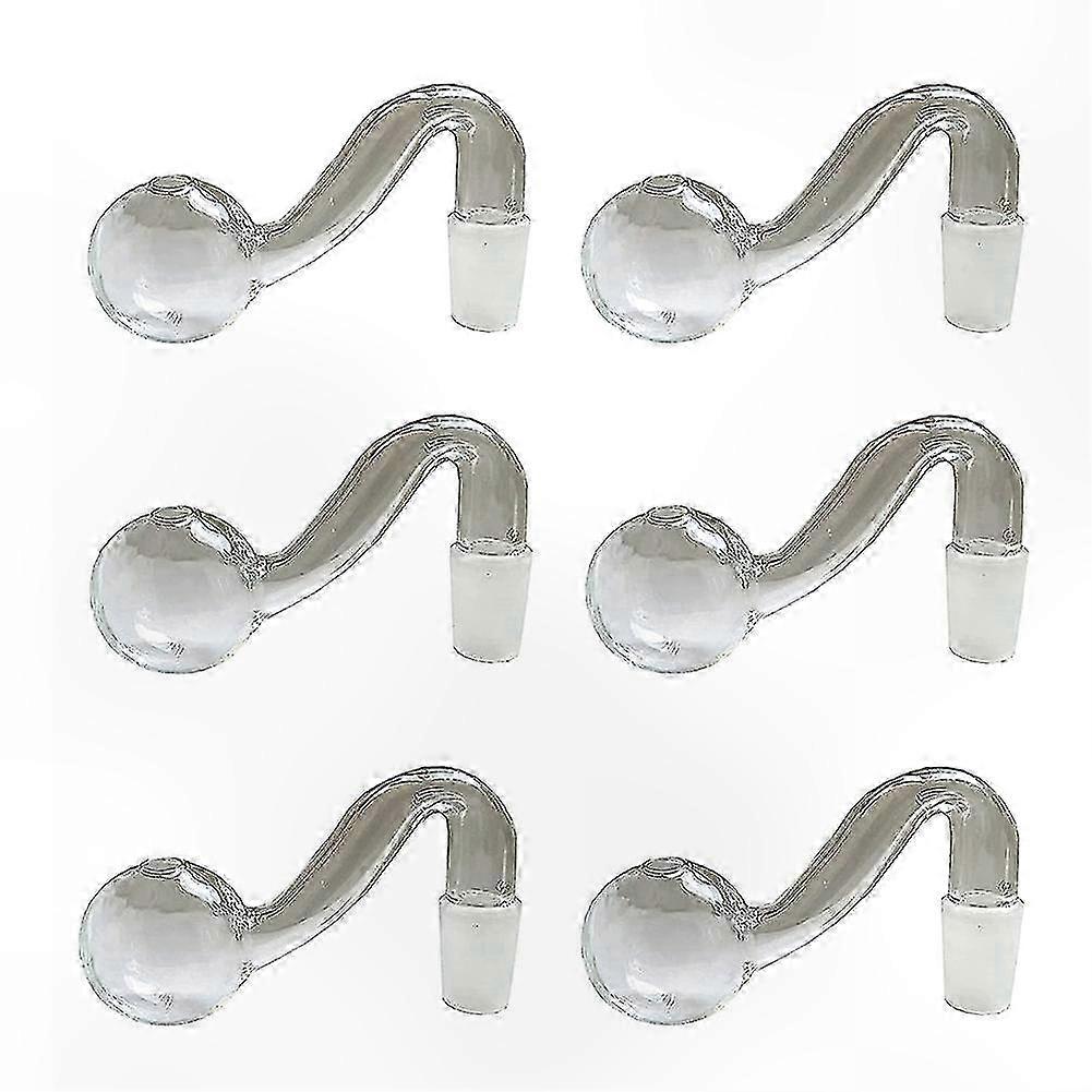 6 Pcs Glass Oil Lamp Burners, 14mm Funnels for Science and Lab Experiments
