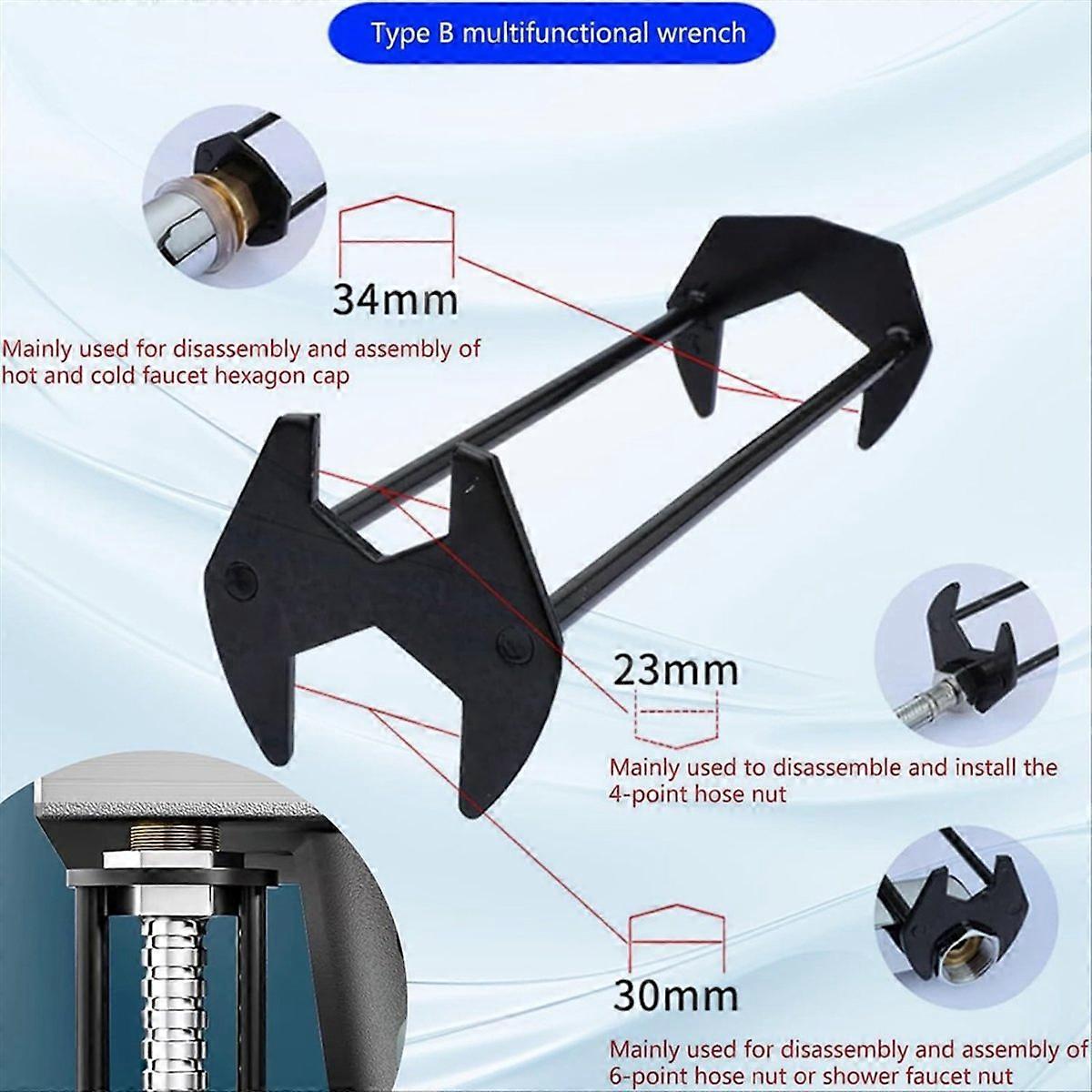 Sink Wrench, Faucet Wrench, Plumber'S Wrench, Universal UnderSink Plumber'S Wrench, Faucet Wrench fo