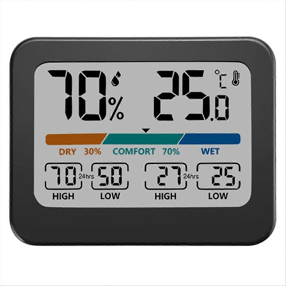 Digital Temperature Humidity Meter Color Large Screen Room Thermometer Comfort Indicator Max Min Re