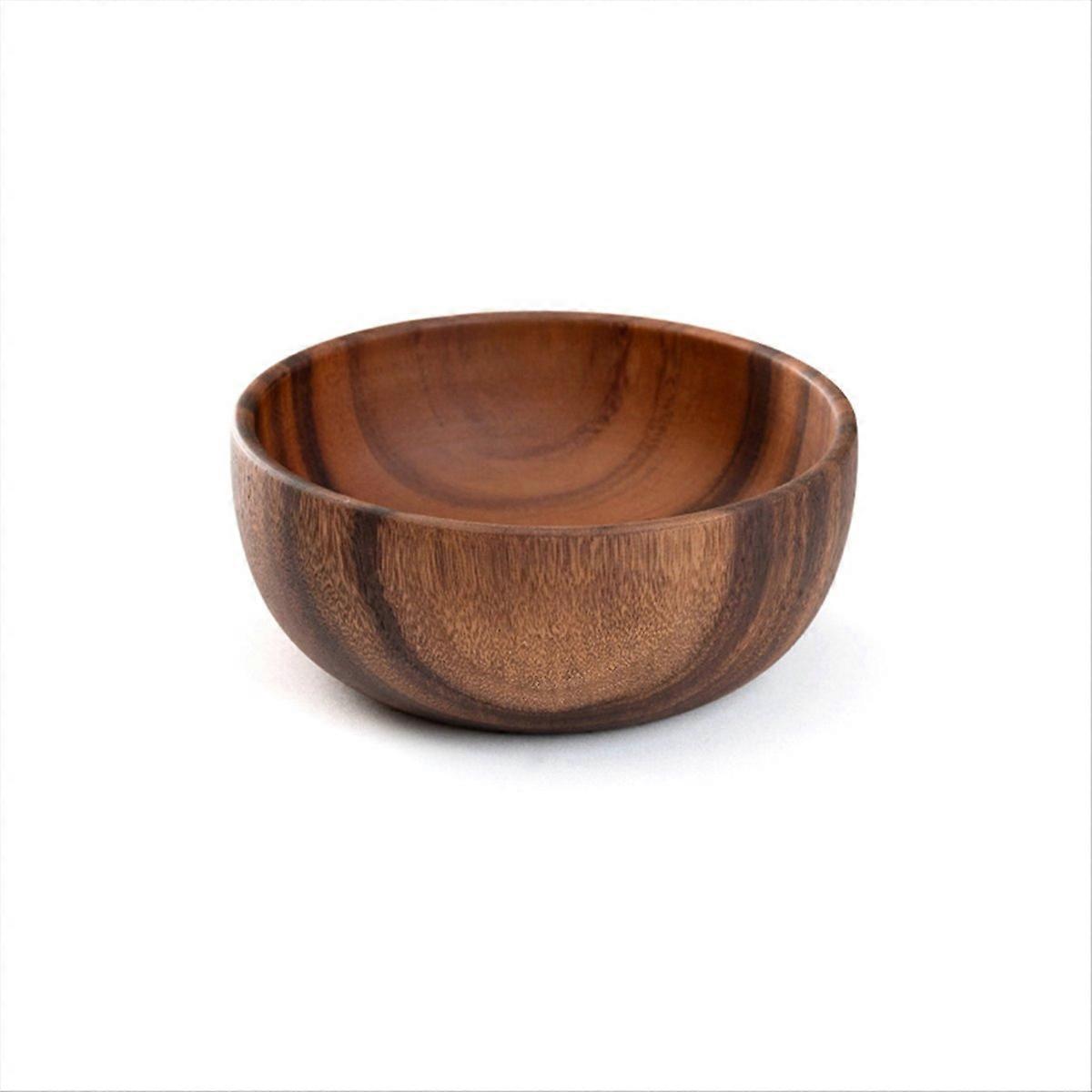 Träsalladsskål Rund Dessertdisplay Serveringsbrickor Soppskål E