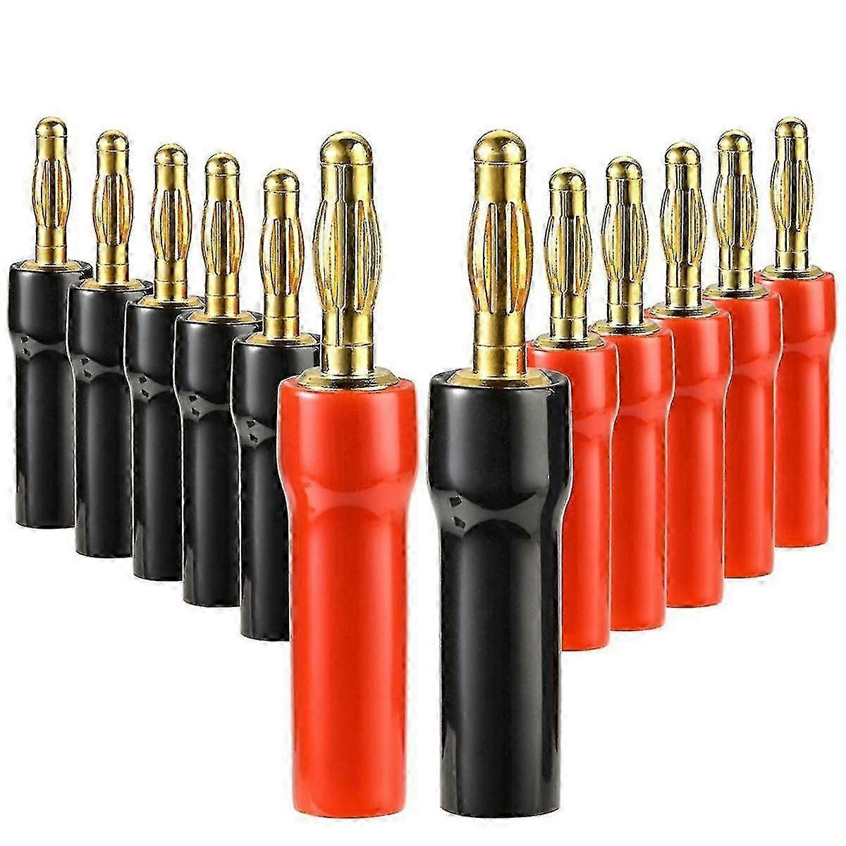 25-26 Plated 4mm Open Screw Type Banana Plugs for Speakers, 6 Pairs Pack - Perfect for Various Conductor Walkbee hwy