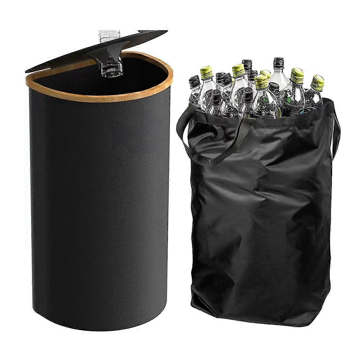 Recycling Bin for Kitchen ,Recycle Bin with 1 Removeable and Reusable Inner Bag, Large Recycling Bin with Lid for Bottle