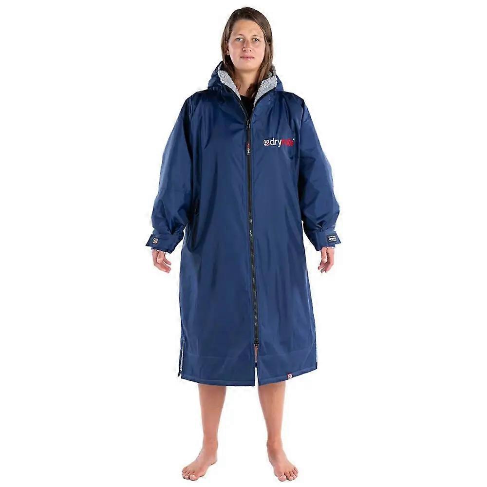 Dryrobe Advance Langarm Robe für Erwachsene - Navy/Grau