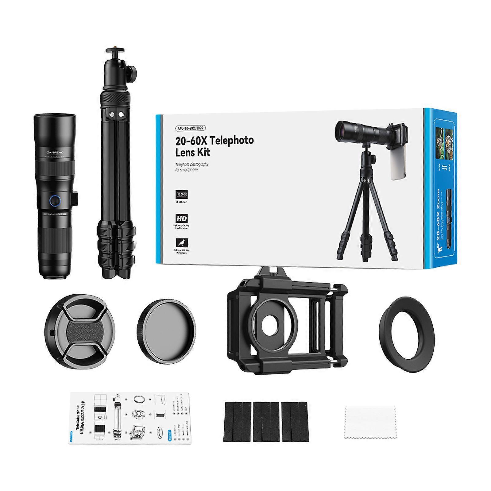 High Magnification Zoom Scope Adjustable Phone Telescope Spotting Scope for Smartphones for Hiking Hunting Observation Multicolor