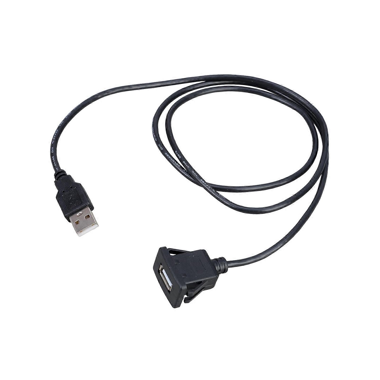 USB Compatible Extension Cable Waterproof Design Automotive Panel Mount Solution 1 Meter Charging Cord Plastic Texture Multicolor