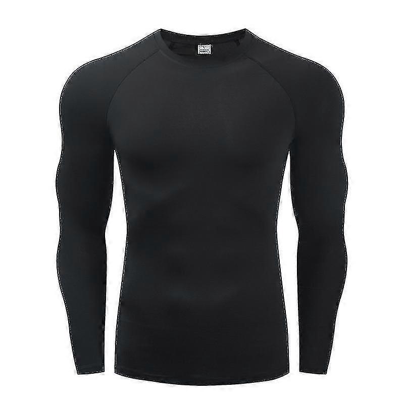 男士压缩跑步 T 恤健身紧身长袖运动 T 恤训练慢跑衬衫健身房运动服速干 Rashgard