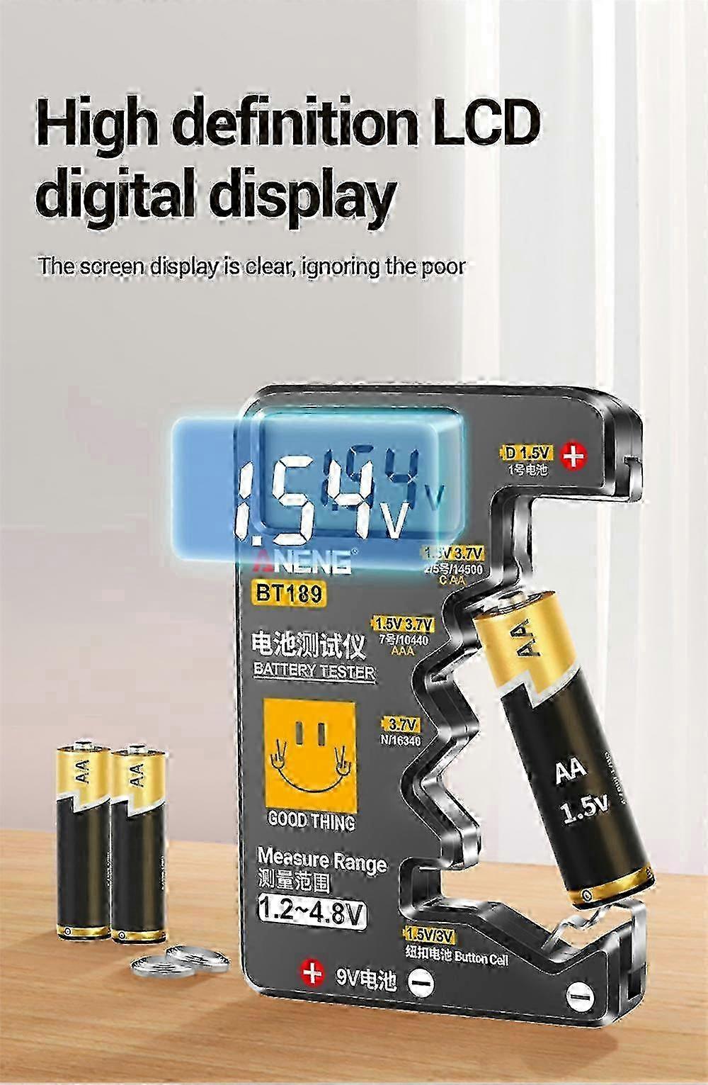 Digital LCD Display ANENG Battery Testers for Universal Button Batteries BT189 Model