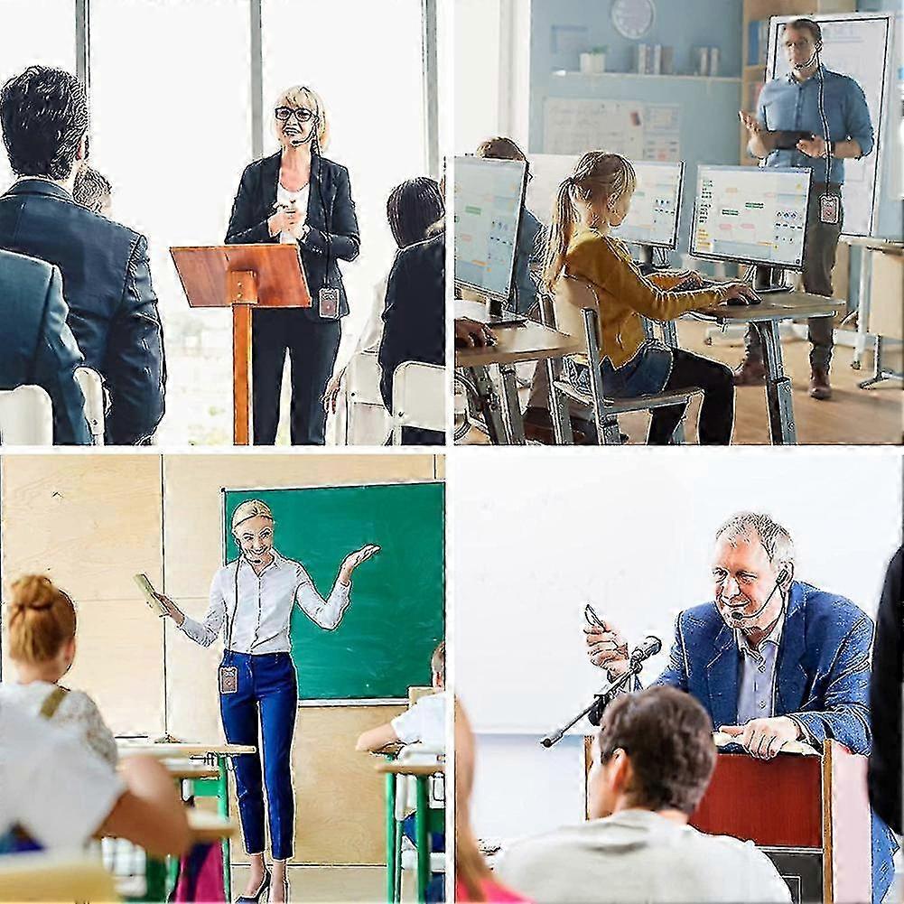 Rechargeable Voice Amplifier compatible with Training, Wireless Headset Mic