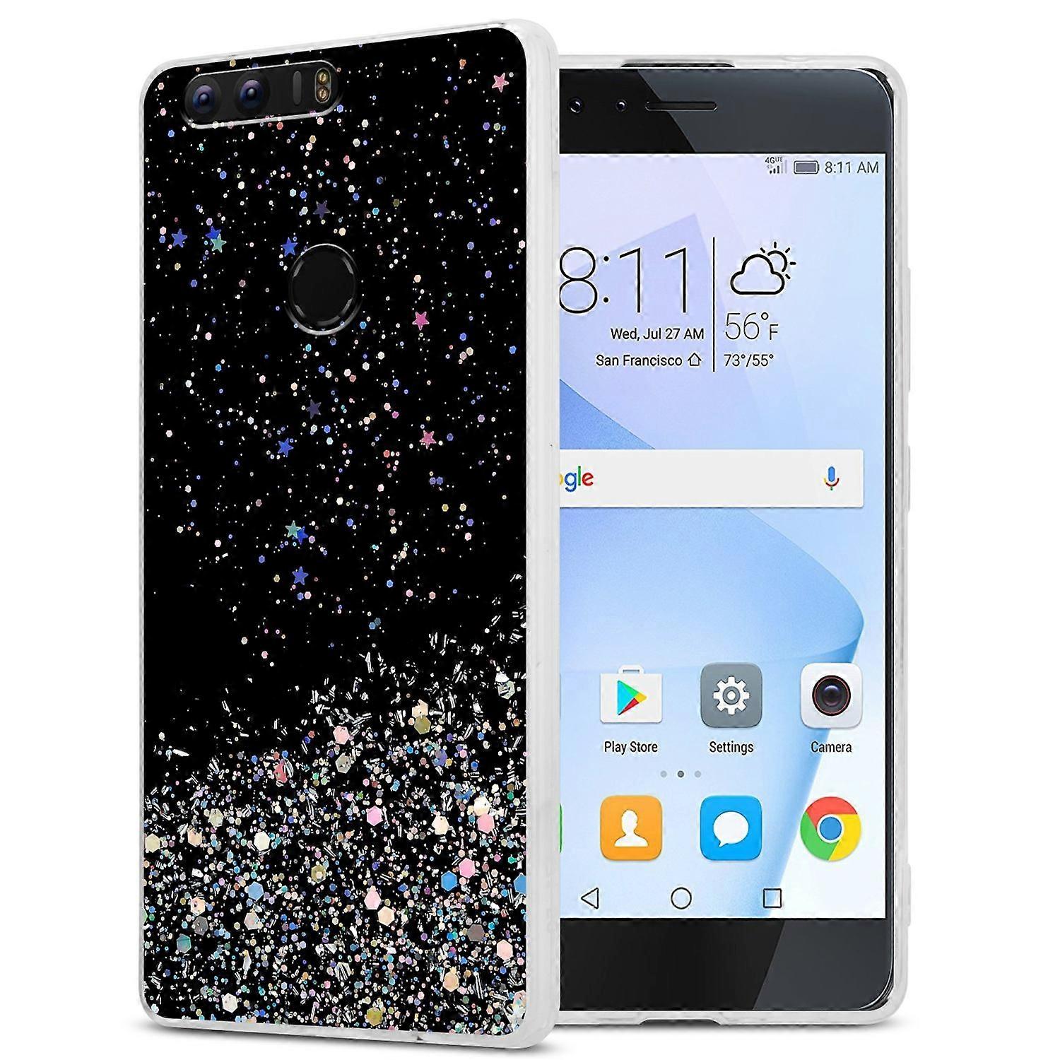 Θήκη Honor 8 / 8 PREMIUM Προστατευτική Θήκη TPU - Διάφανη με Glitter