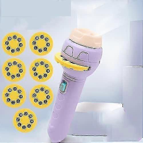 Slide Projector Flashlight, Zoom In And Out The Image,cognitive Learning Education For Babies,fun Projection Toy (purple)