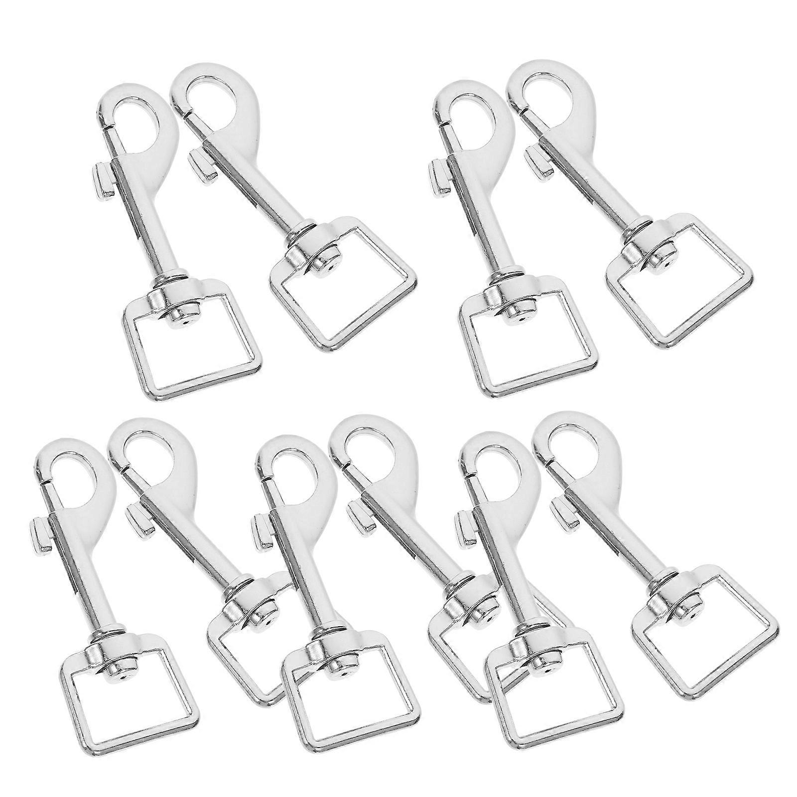 Dog Leash Clip Secure Snap Hook for Pet Use 10Pcs Metal Silver