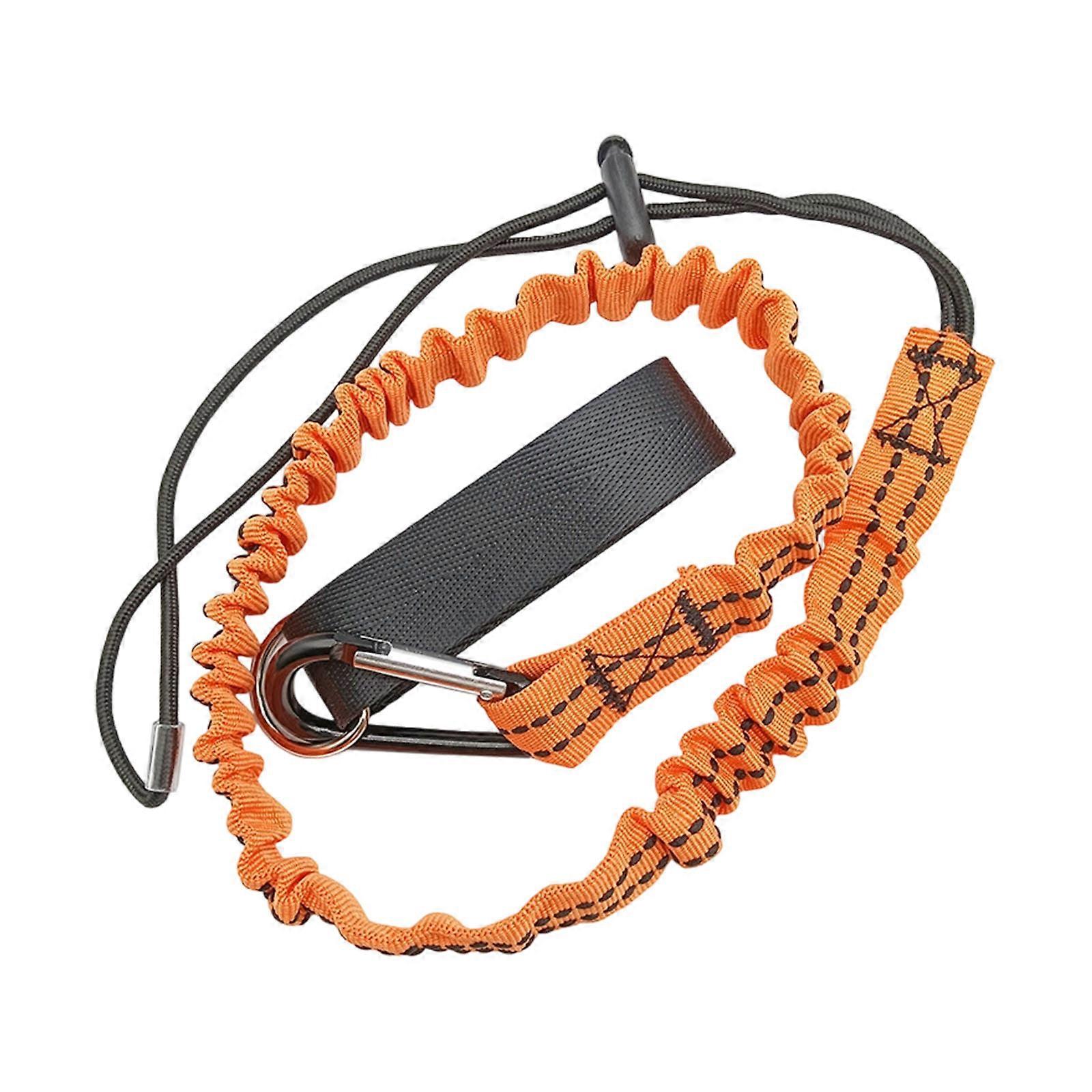Regulable Bungees Cord Tool Tethers Strap For High Altitudes Worker Features Secure Carabiner Hook And Wear Resistant  orange color