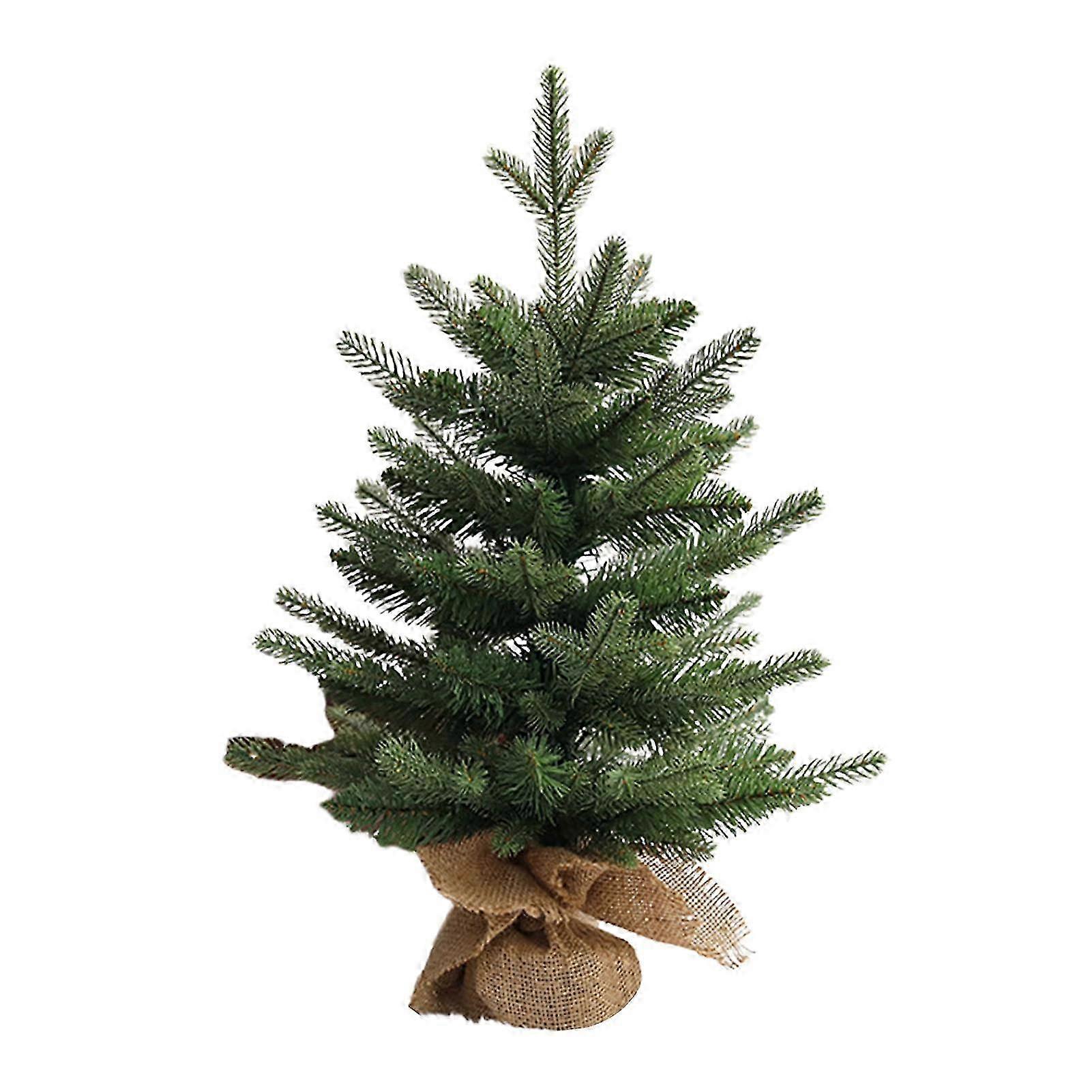 25-26 Artificial Mini Christmas Tree Small Xmas Pine Tree with Burlap Base Tabletop Green/Snow Flocked Christmas Tree for Indoor Table Cente