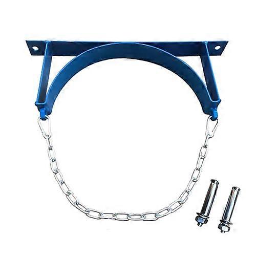 Oxygen Storage Rack 132537 Inch Steel Gas Cylinder Holder, Wall Bracket With Protective Chain, Blue