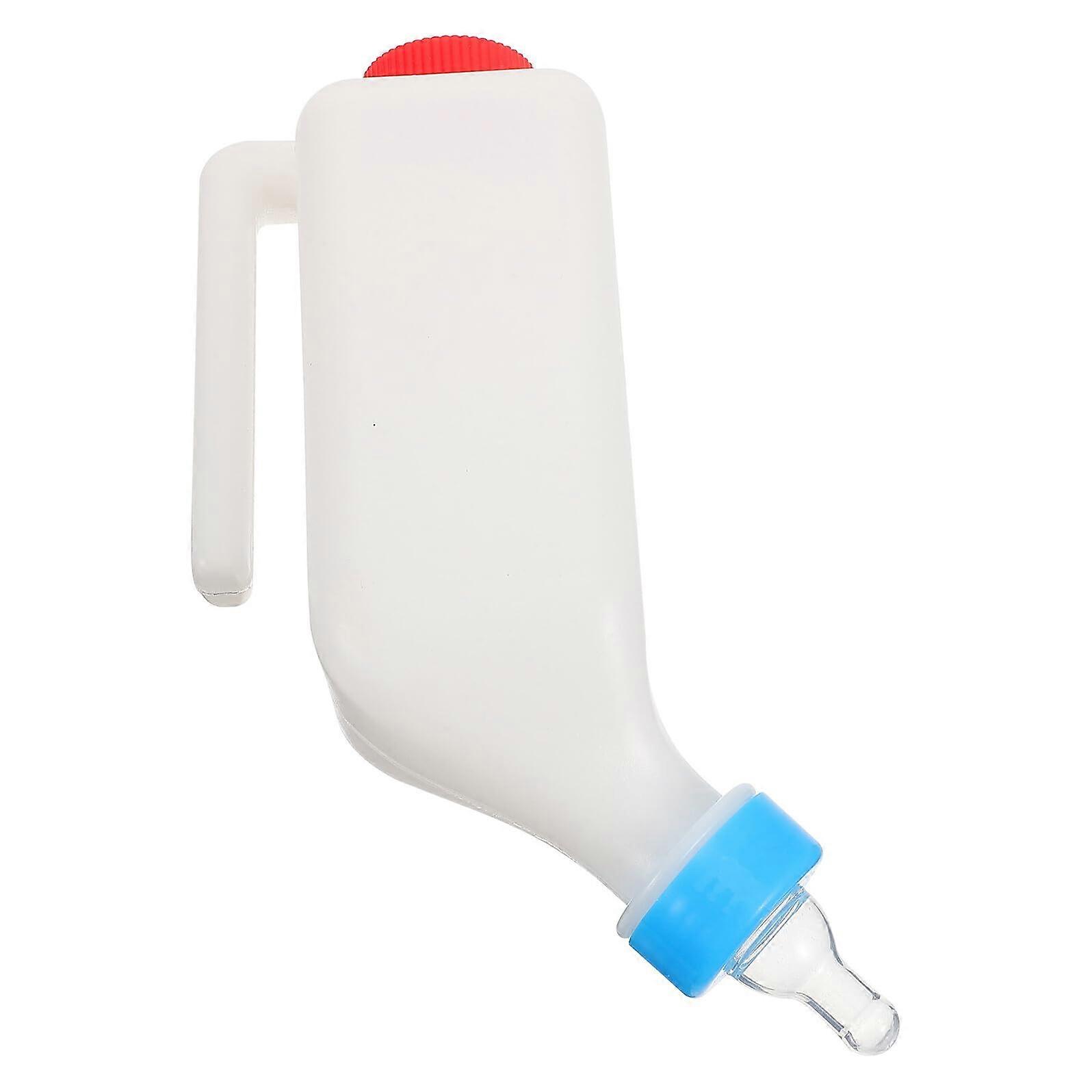 Reusable Livestock Milk Feeding Bottle with Hook for Lambs Calves Puppies Lightweight Horizontal Design
