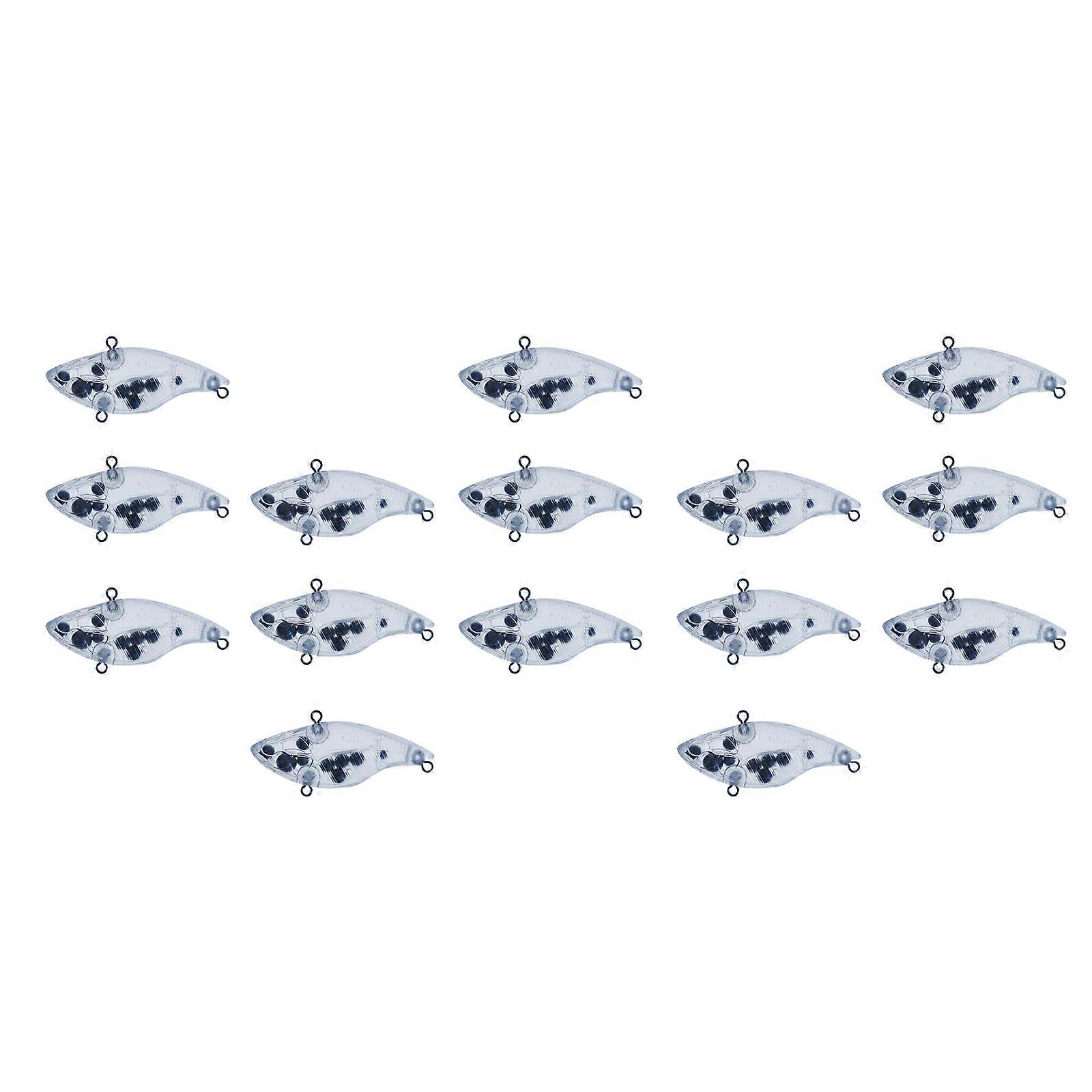 15 Stück durchsichtige Köderrohlinge für Süß- und Salzwasser, unbemaltes Swimbait- und Crankbait-Set, DIY-Köder, mehrfarbig