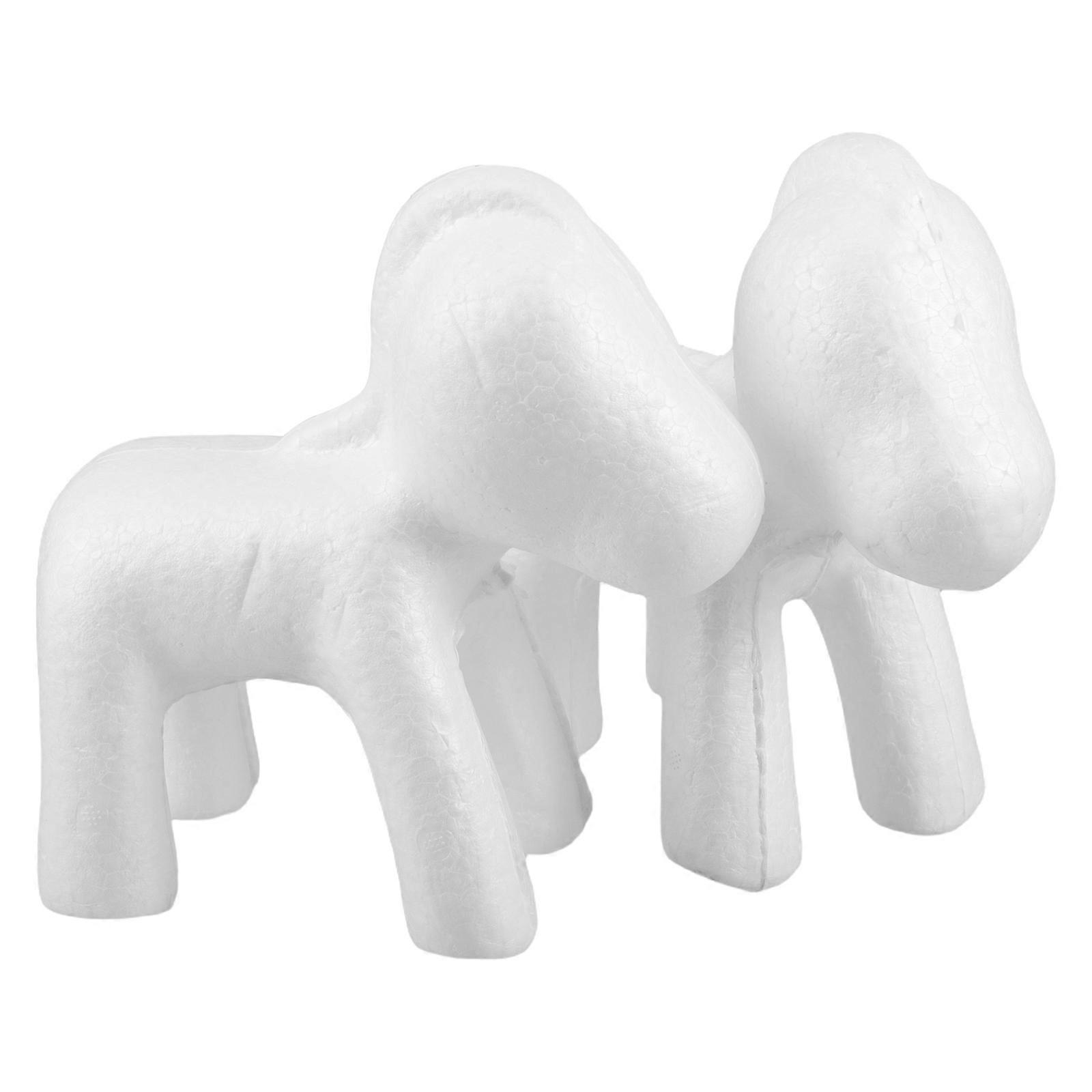 White Unicorn Sculpture Mold 2Pcs Foam Craft Unicorn Shape for Decor