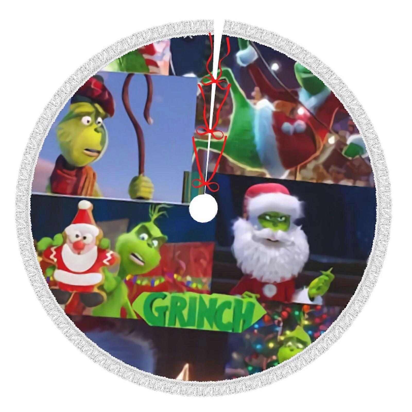 Grin-Ch juletreskjørt 76 cm, vinterferietrematte, juletreskjørt for rustikk julepynt