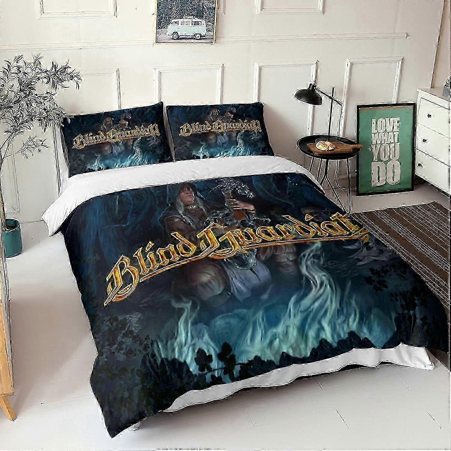 Blind Guardian Bedding Set Heavy Metal Rock Band Soft Microfiber Kids Duvet Cover Set com fecho com zíper King 135*200 CM