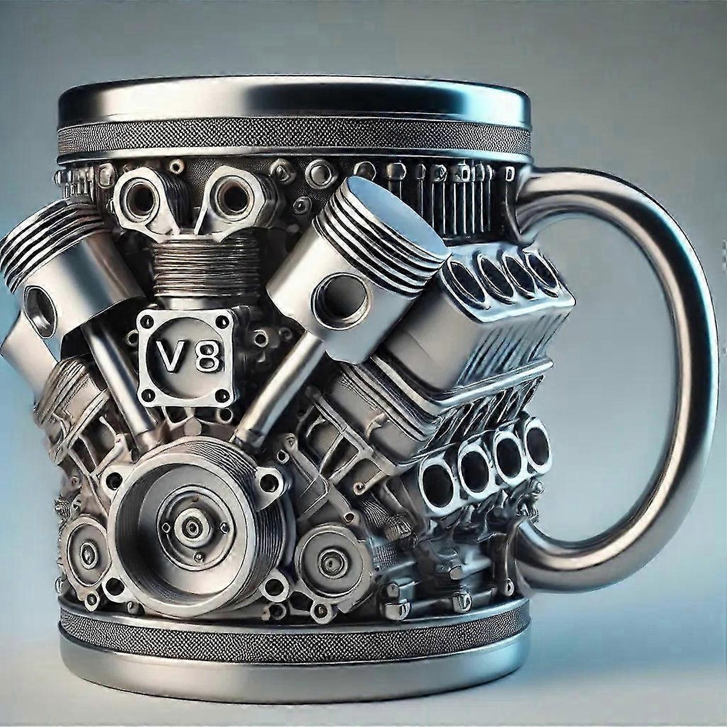 Engine V8 cup V6 engine creative mug resin craft design cup three-dimensional cup