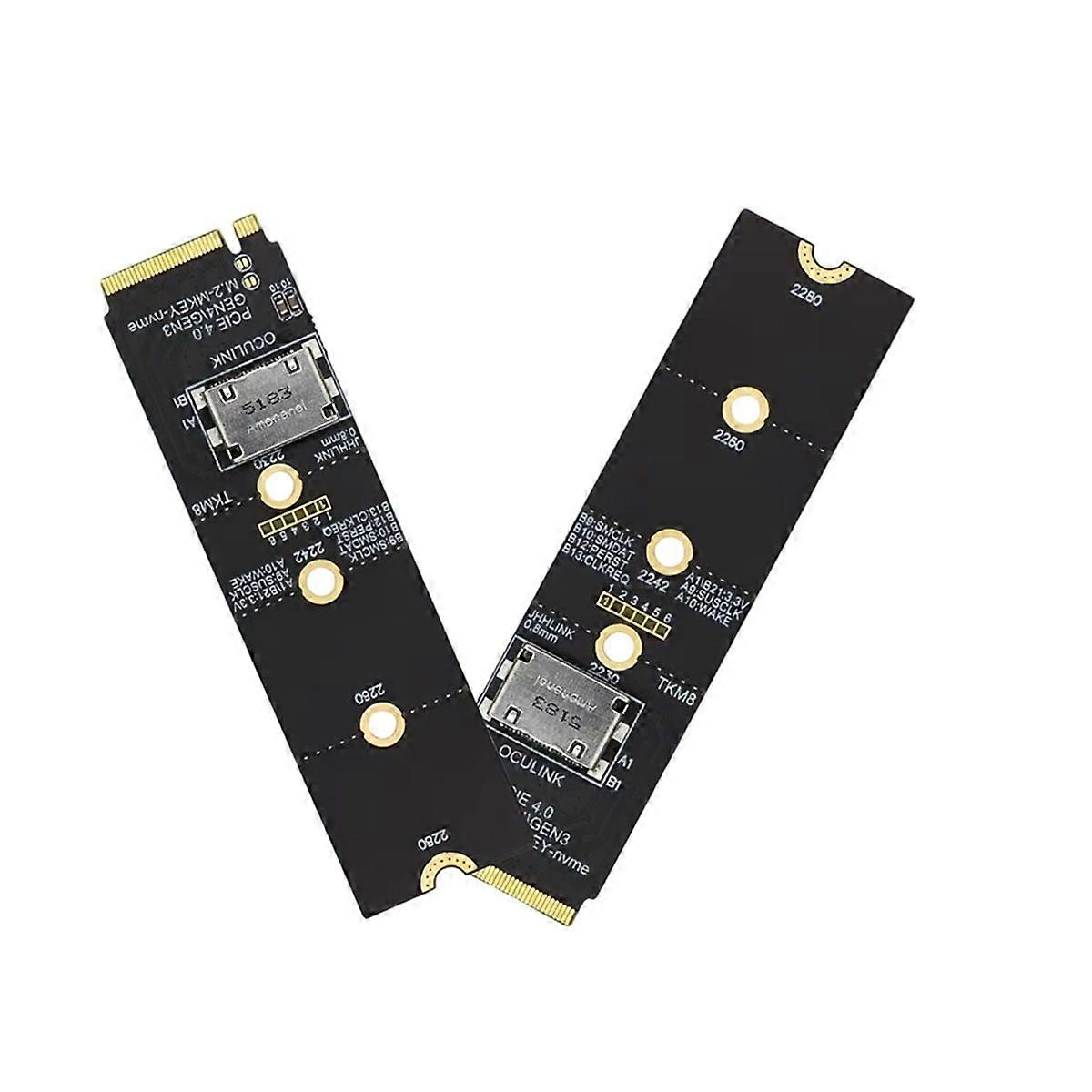 2Pcs for M.2 NVME to Oculink Female Dock SFF-8612 Adapter PCI-E X4 Adapter Card Support DOCK-OC4 for