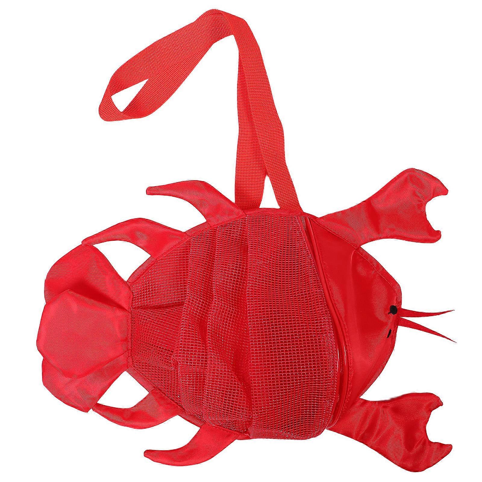 Red Lobster Design Kids Mesh Beach Bag for Shell Collecting