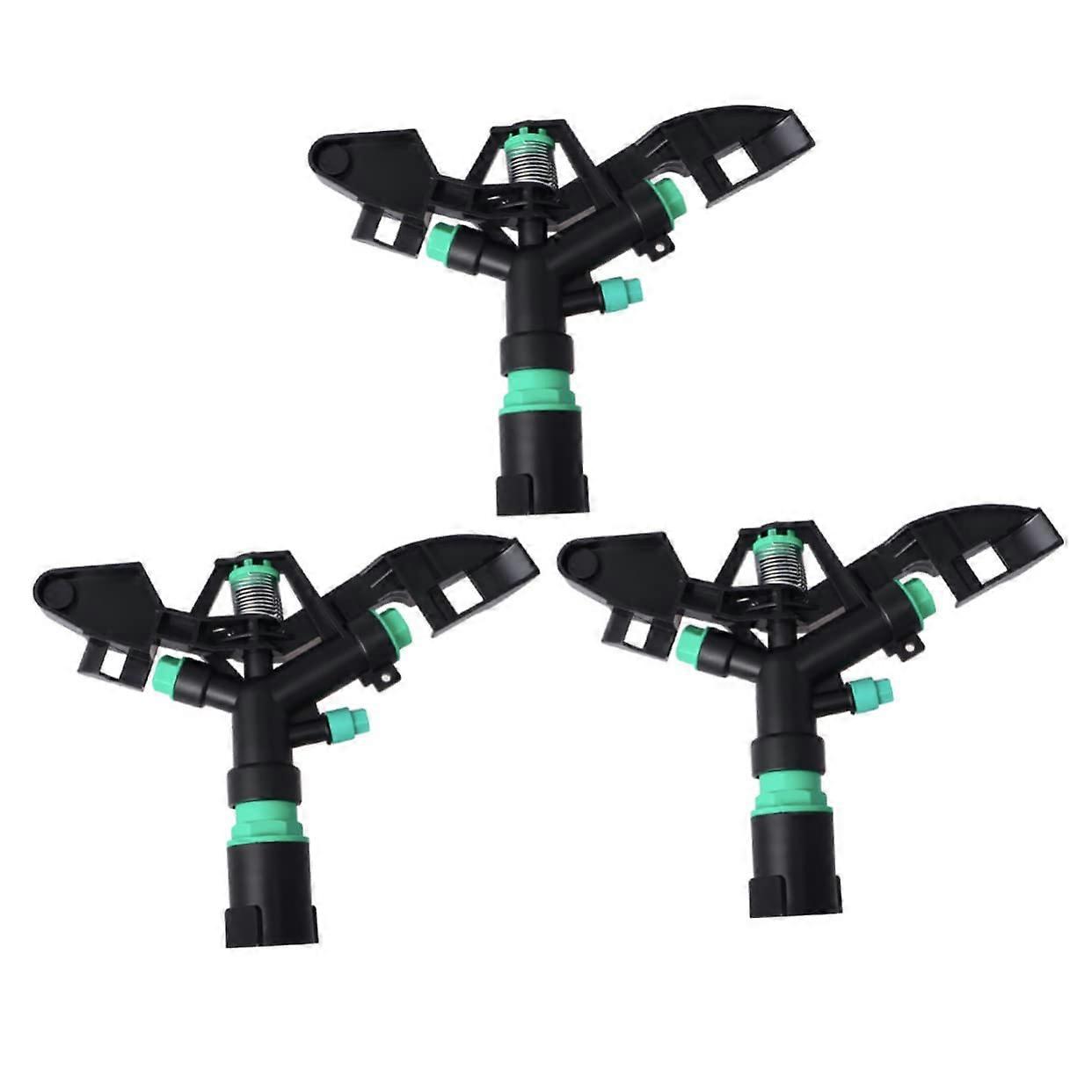 Rotating Lawn Sprinkler 3pcs 360° Full Rotation Adjustable Range Durable Metal Tripod for Garden
