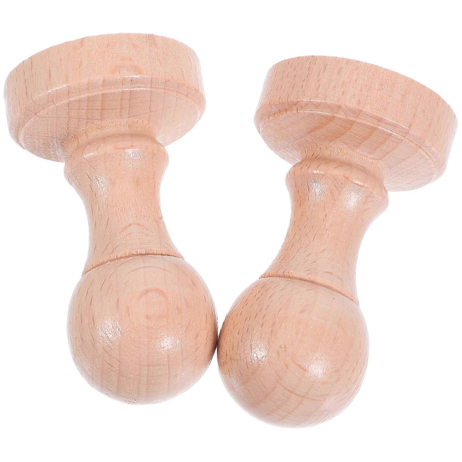 Teacher Grading Stamp Set 2Pcs Blank Wooden Stamps For Classroom Various Settings Round Handle DIY Crafting Efficiency
