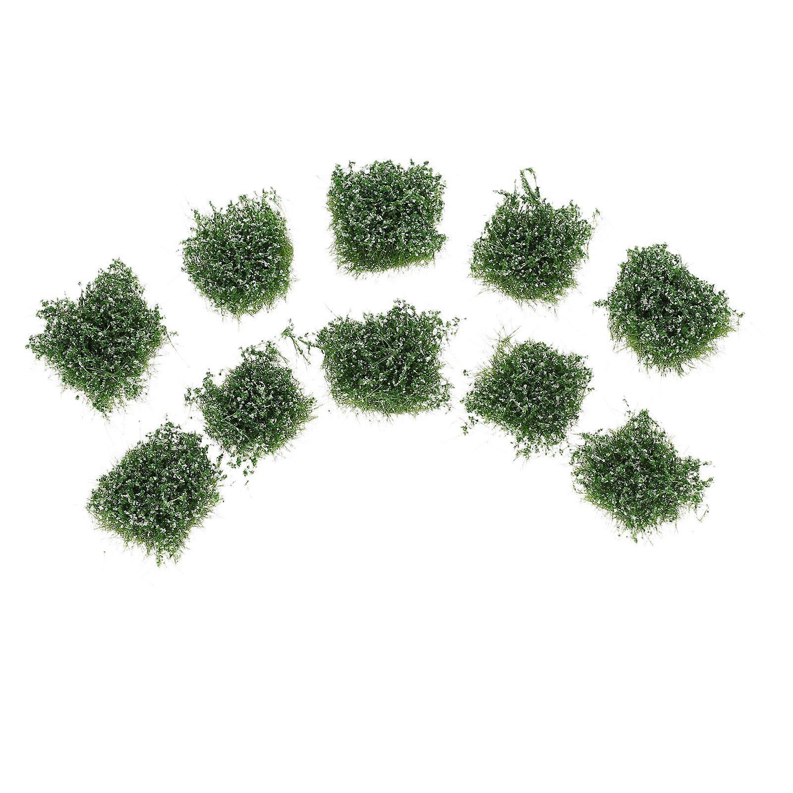 Artificial Grass Tufts Sand Table Model Grass Clusters for Outdoor Decor 10Pcs