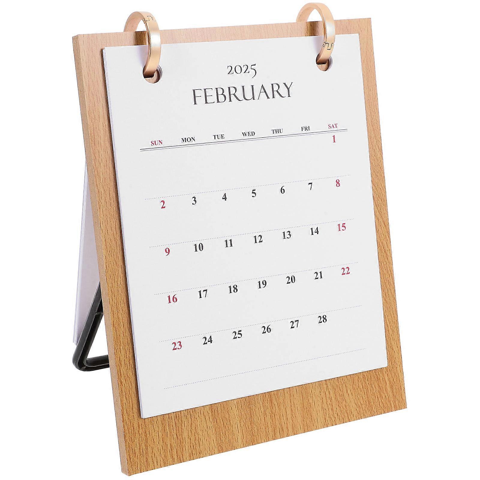 Desk Calendar 2024-2025 Standing Portable Calendar For Home Office Decorative Use Material 1Set
