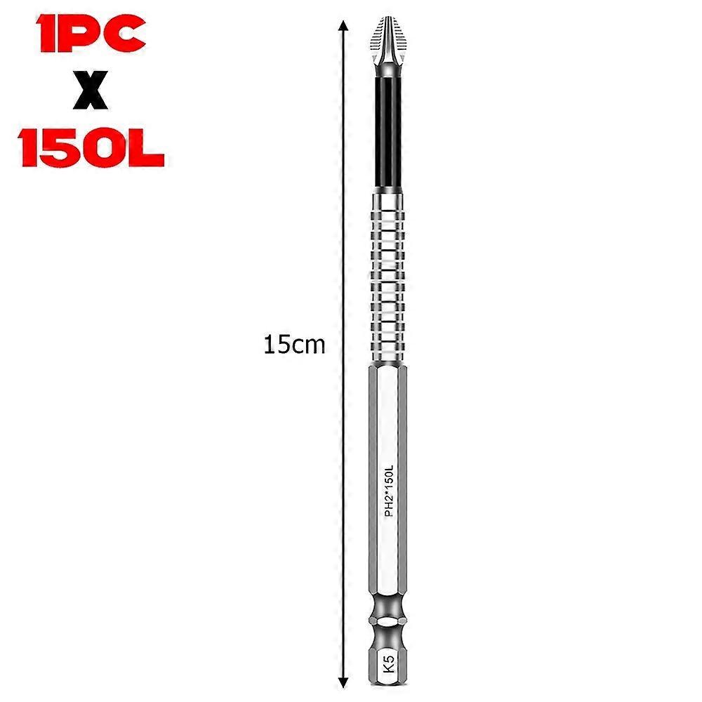 Magnetic Screwdriver Bit Serrated Tip Hex Shank Cross Driver Power Drill Bits Impact Anti Slip Drill Bits for Fastening Screws