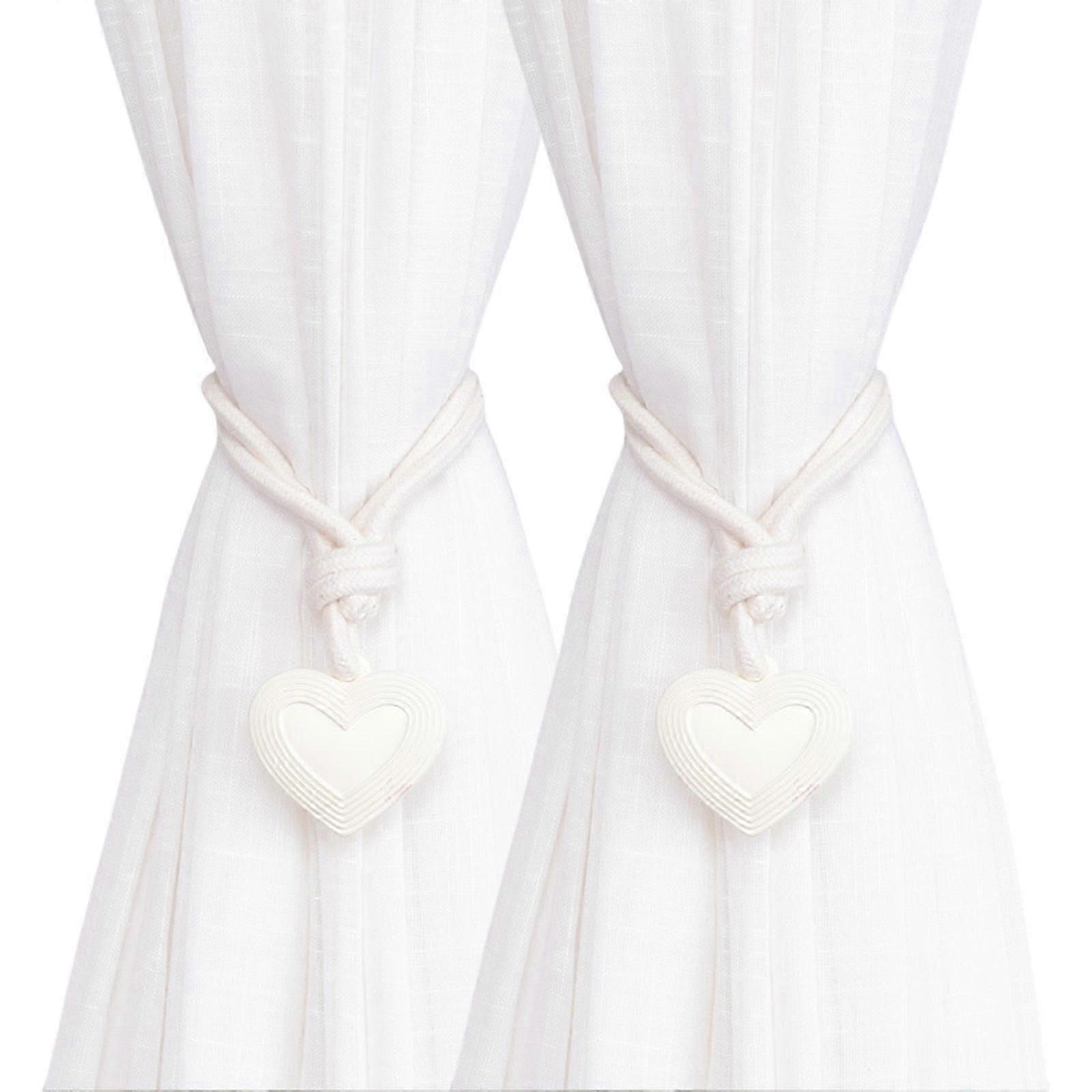 Mehrzweck geflochtene Seil Vorhang Binder Holdbacks mit Herz Charm 2er Pack Vorhang Tiebacks Krawatten für Bauernhäuser Dekore orange Farbe