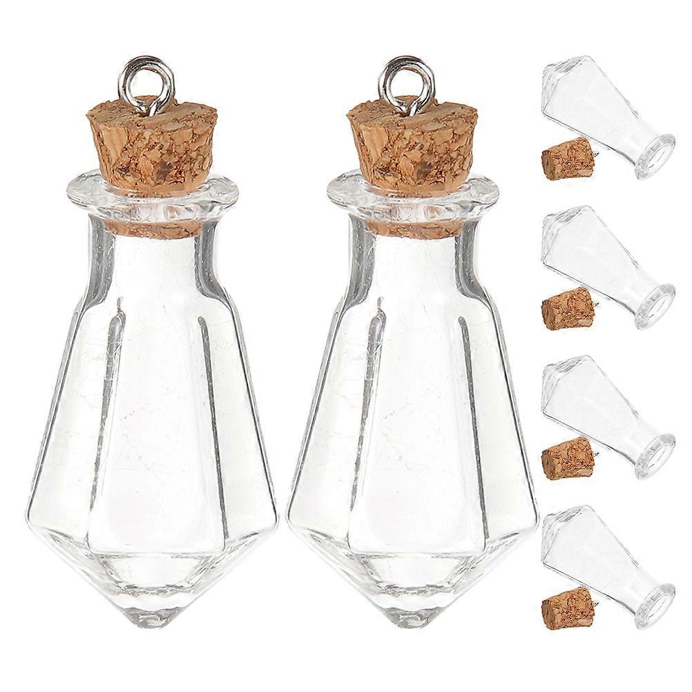 Mini Glass Wishing Bottles for DIY Projects 6Pcs Transparent Vials Set