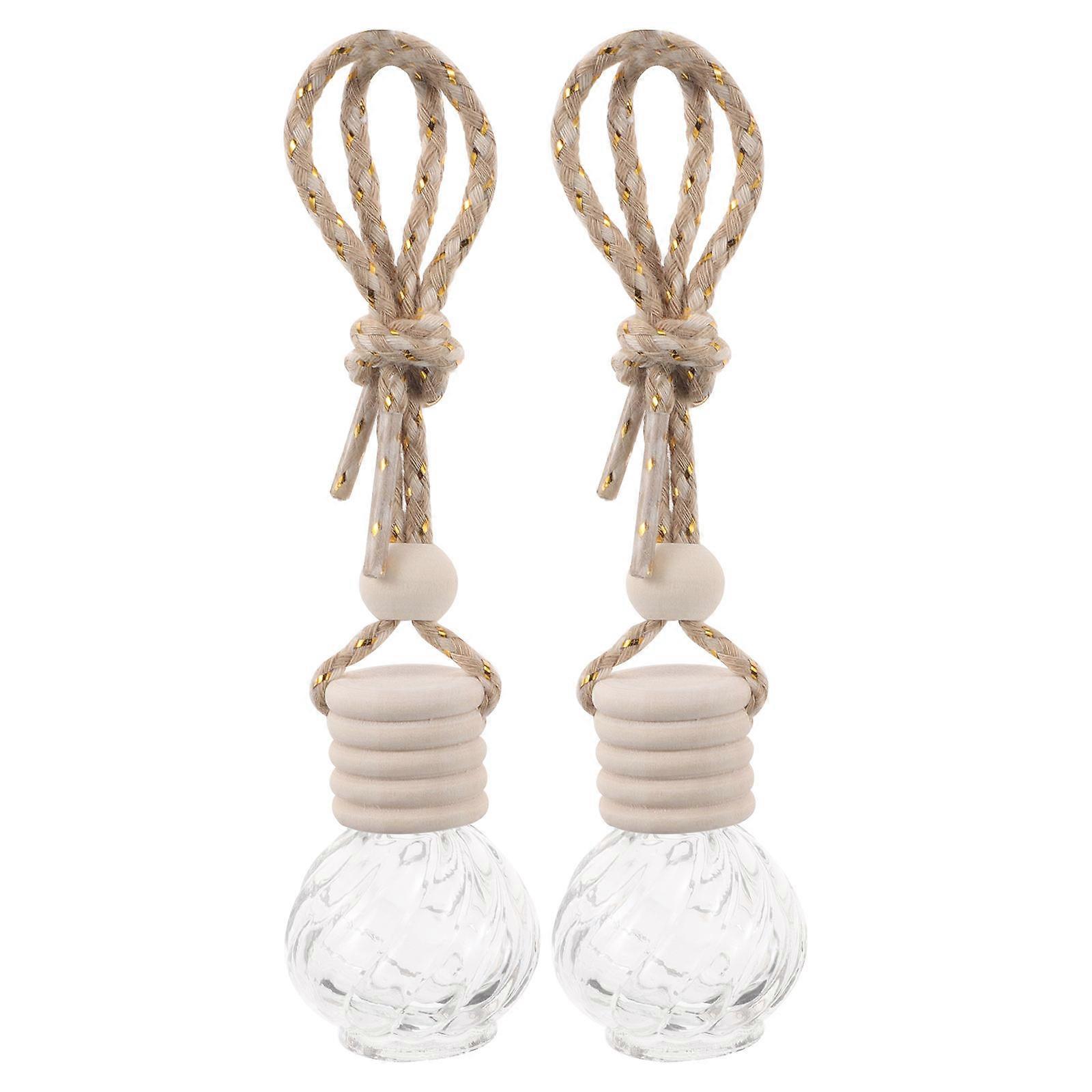 Car Hanging Diffuser Bottles for Storage 2Pcs Refillable Glass Perfume Containers