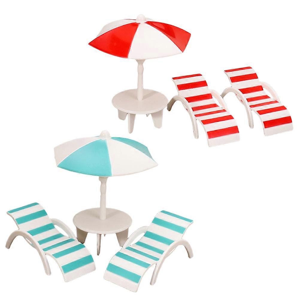 Assorted Color Mini Beach Chairs for Dollhouse Decor 2Sets