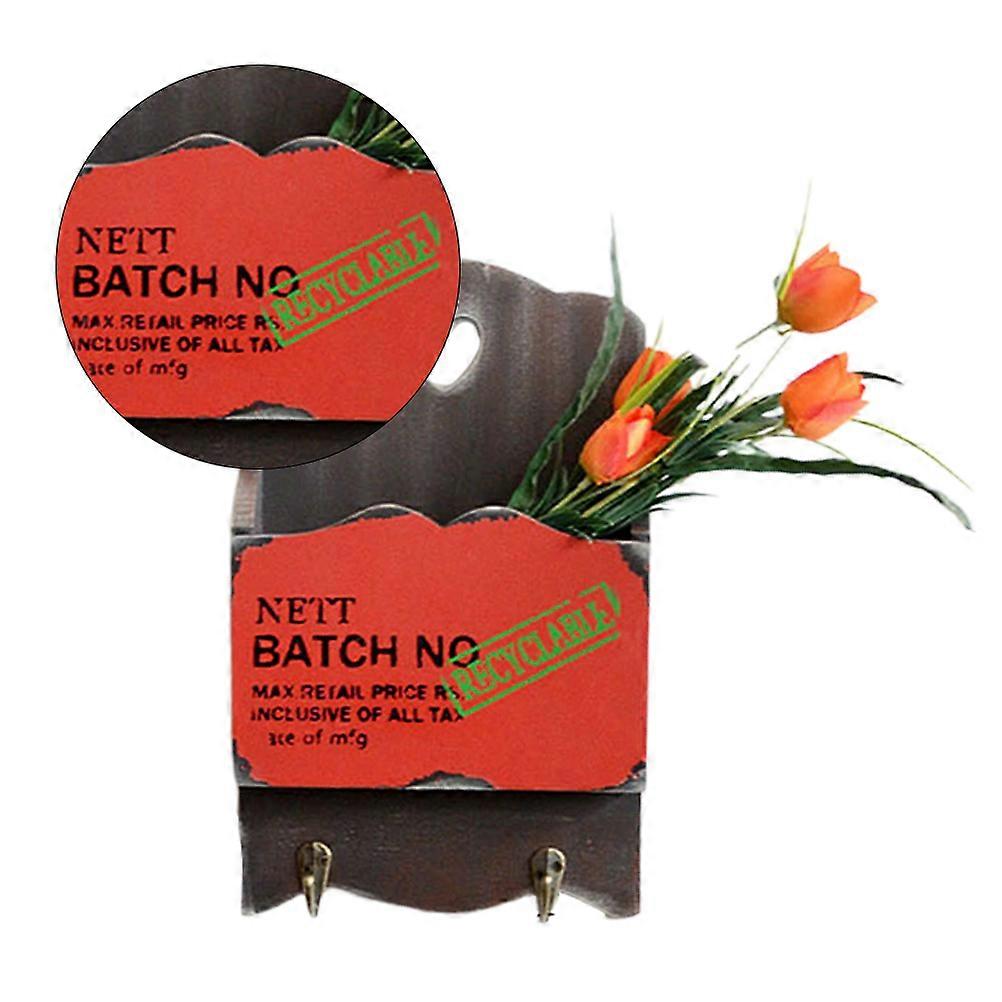 Organizer Letter Holder Pine Wood Letter Rack Home Decoration Rectangular Shape Multi Functional Key Rack 1Set