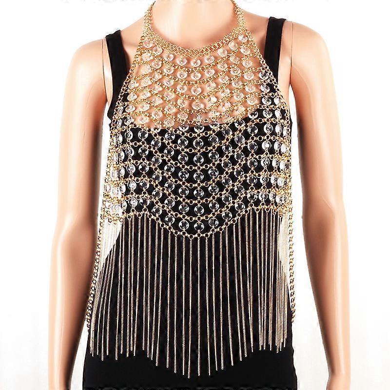 Beaded Bralette Women Harness Long Tassels Chain Crop Top Necklace Sexy Bikini Body Belly Waist Halter Beach Jewelry