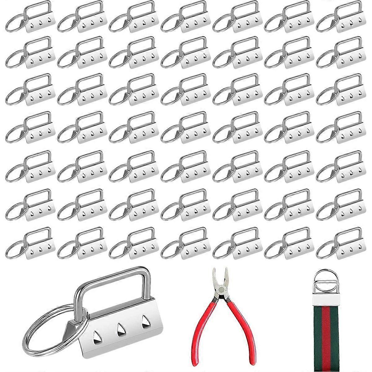 50-Pack Lanyard Blanks with 32 mm Key Ring Hardware Set