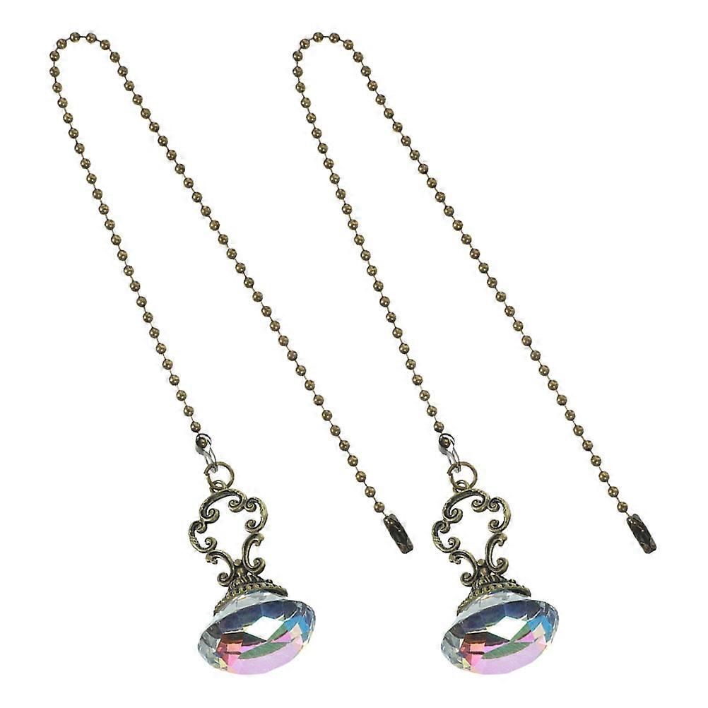 Bronze Crystal Fan Pull Chain for Ceiling Light 6Pcs Collection