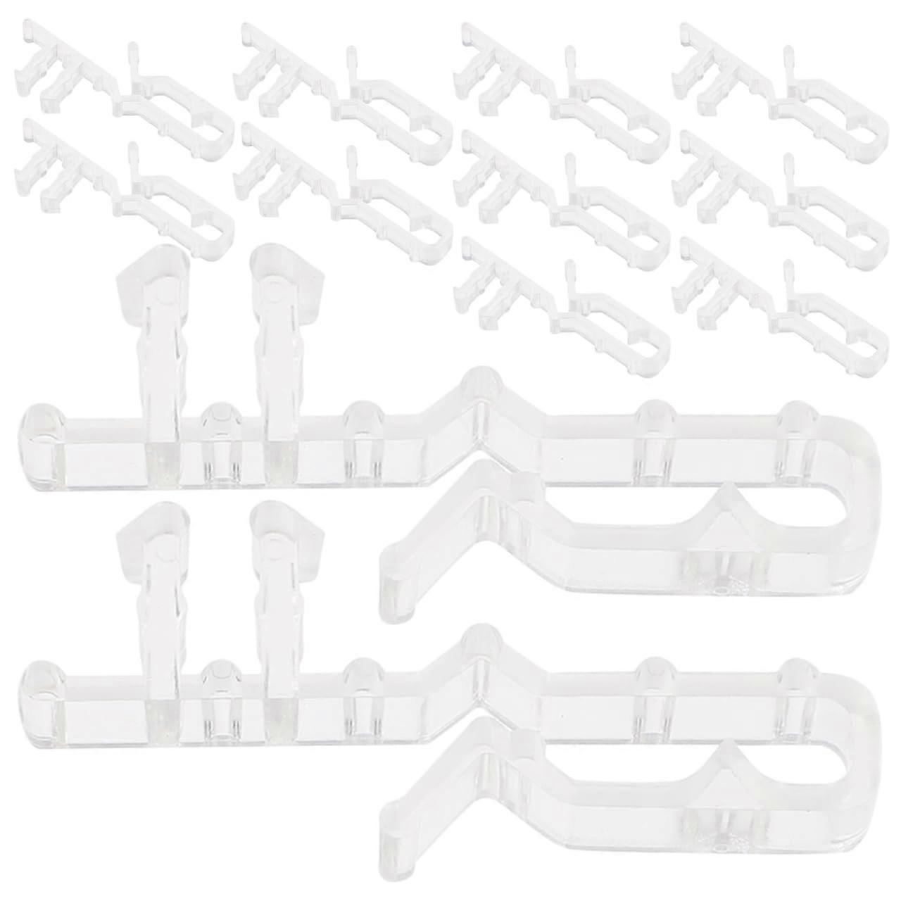 24pcs Clear Acrylic Hidden Channel Valance Clips for Blinds and Curtains Universal Fit