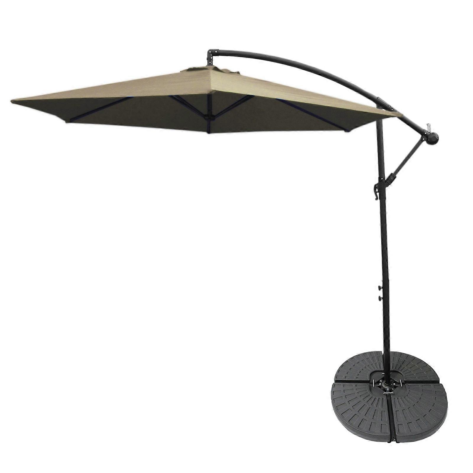 Beige Cantilever Parasol & Fan Base