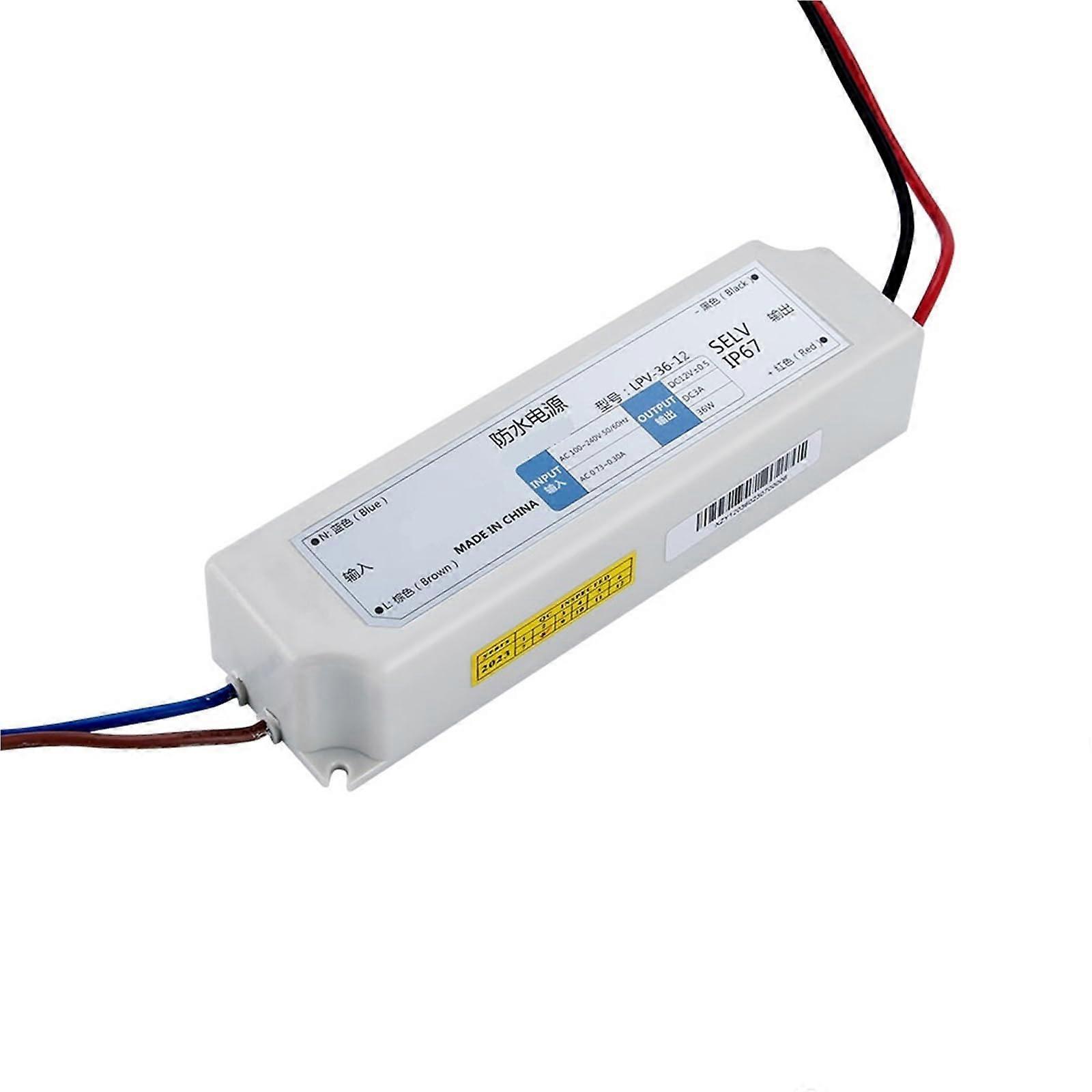 36W 12V IP67 Waterproof Switching Power Supply with Stable Voltage Output and Energy Efficient Performance