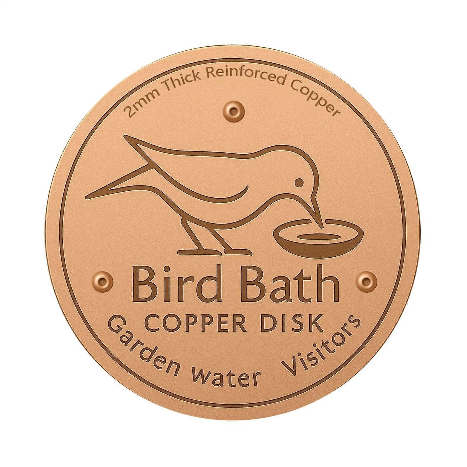 Copper Bird Bath Disk with Stable Triangular Base, 10cm Outdoor AntiAlgae Copper Cleaner