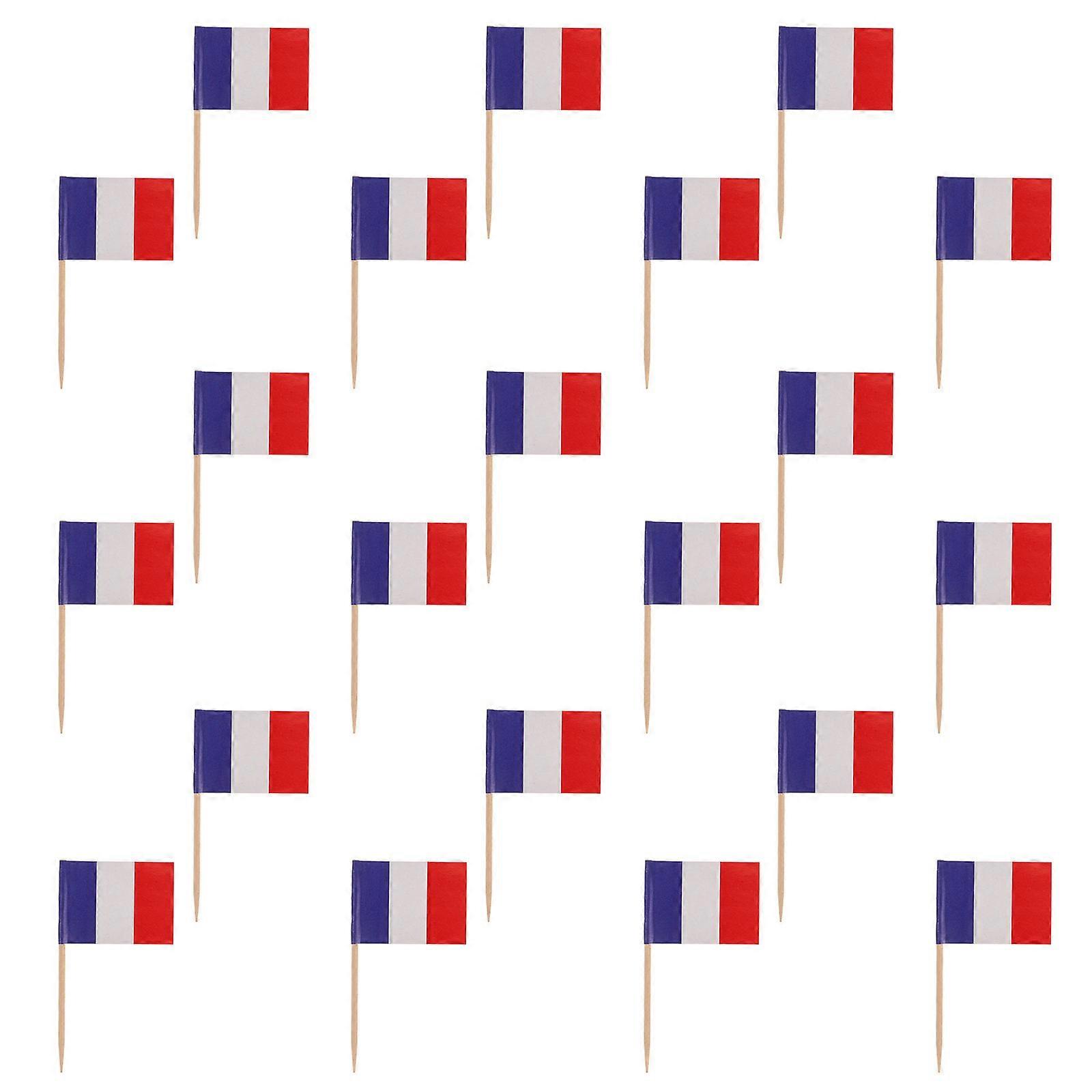 Fruit Picks Supplies National Flag Plug Flag for 100Pcs Table Decor