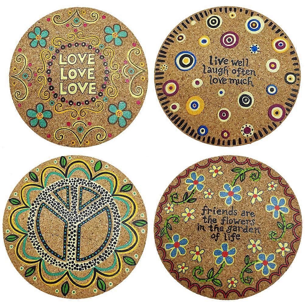 Table Coaster Cork Insulation Pad Non-Slip Moisture Proof Waterproof Home Use 12Pcs