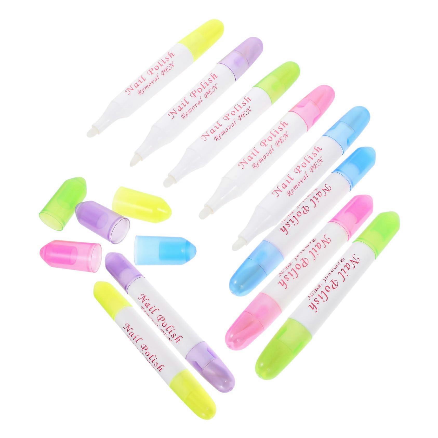 10pcs Refillable Nail Polish Remover Pen for Precision Edge Cleanup and Manicure Correction