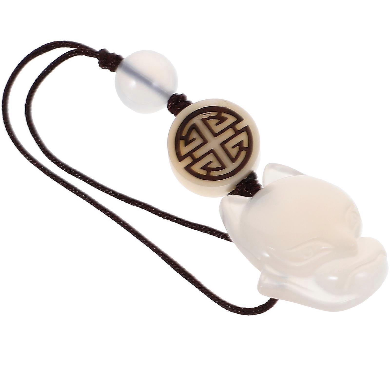 Unique Fox Shape Phone Hanging Chain for Decoration Chalcedony