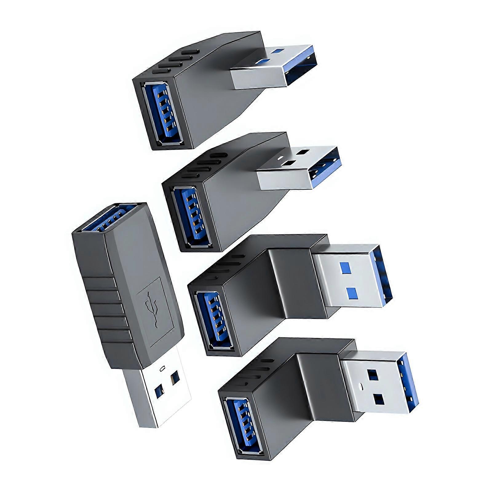 5pcs USB3.0 Angled Adapters Featuring PVC Metal Durability for Reliabled Performances in Multiple Electronic Devices Multicolor