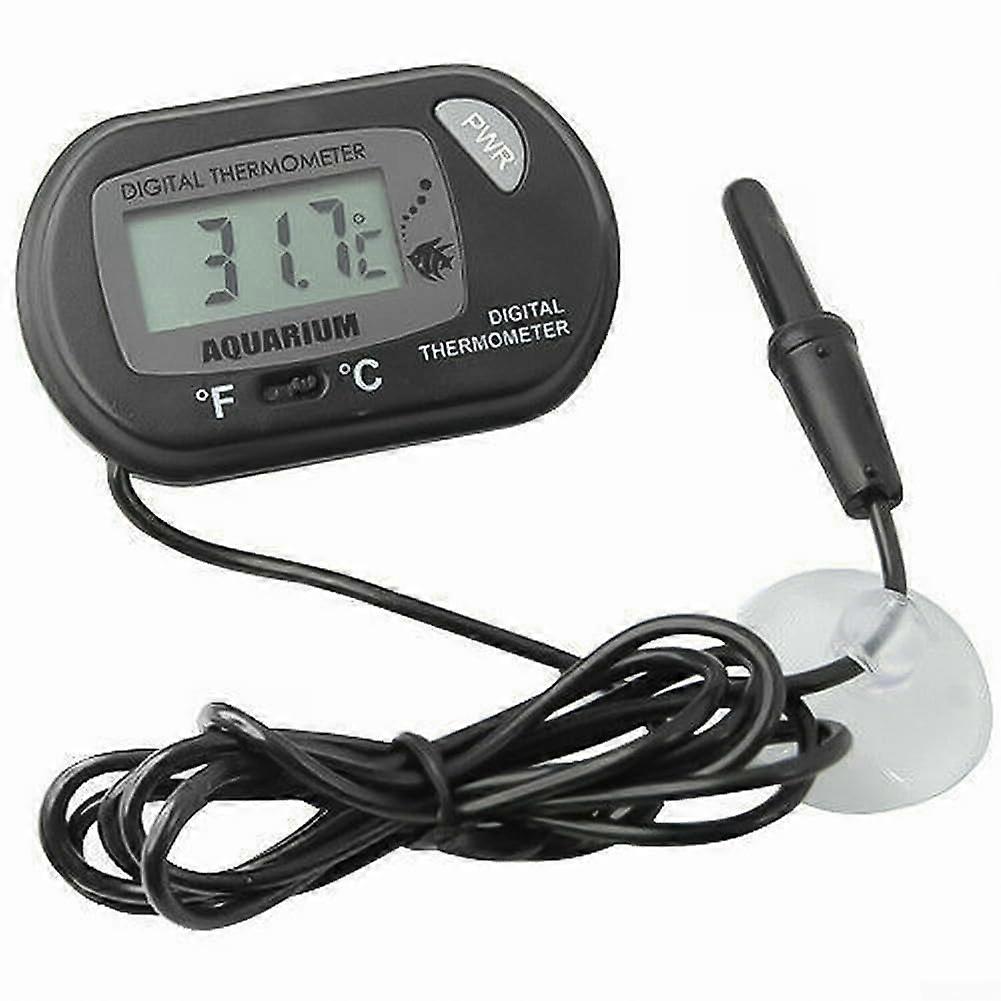 Digital Aquarium Thermometer with Probe, Clear LCD Display, Suction Cup, Wide Temp Range